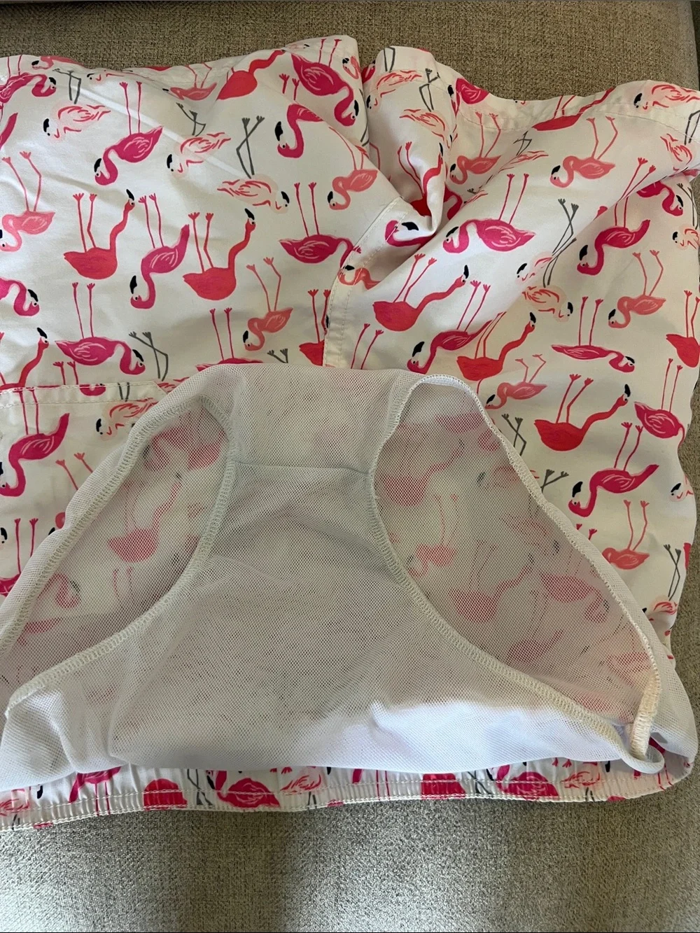 Janie and Jack Boys Pink Flamingo Print Swim Shorts
